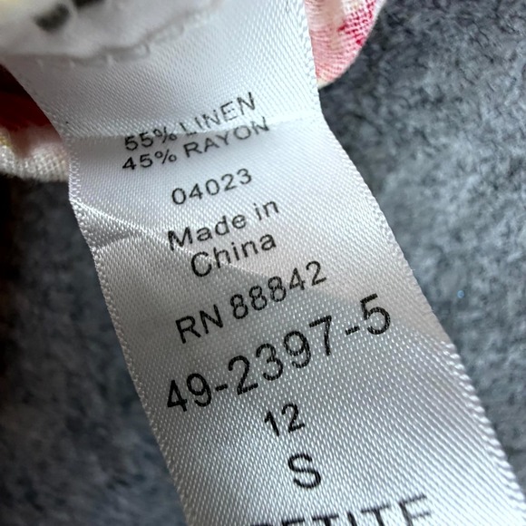 Woman Within Midi Skirt Womens 12 Petite Orange Floral Print Linen Boho Pockets - Picture 7 of 7